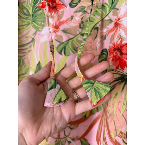 J Jill Floral Tunic Top Womens Sz XLp Beachy Tropical Vacation Summer Boho - Picture 3 of 8